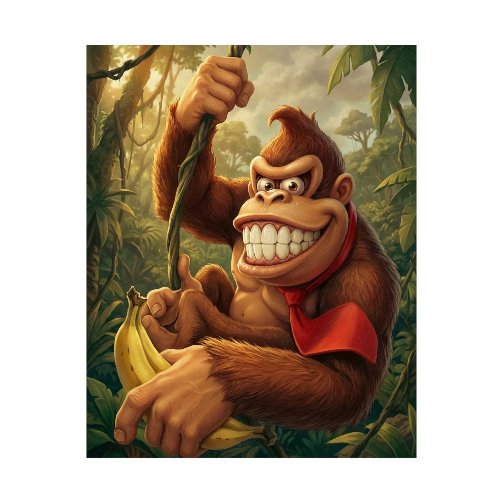 Jungle Power Kong: Retro Gaming Fantasy Poster