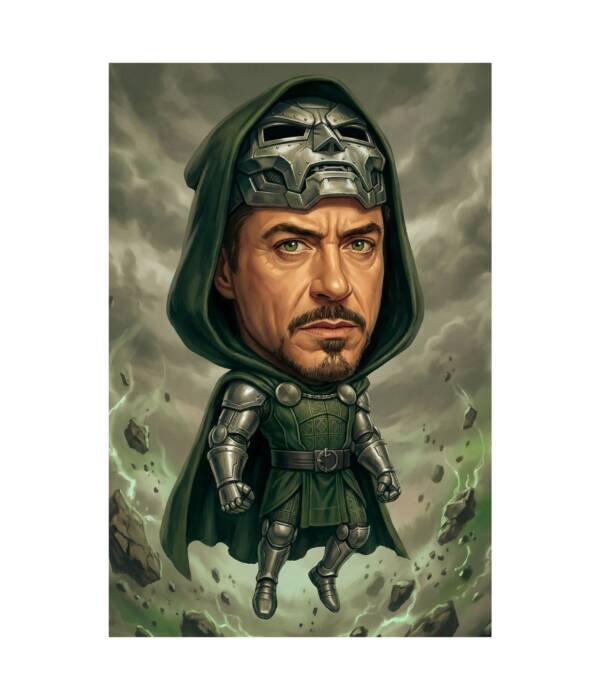 Hooded Metal Overlord: Dark Fantasy Supervillain Poster