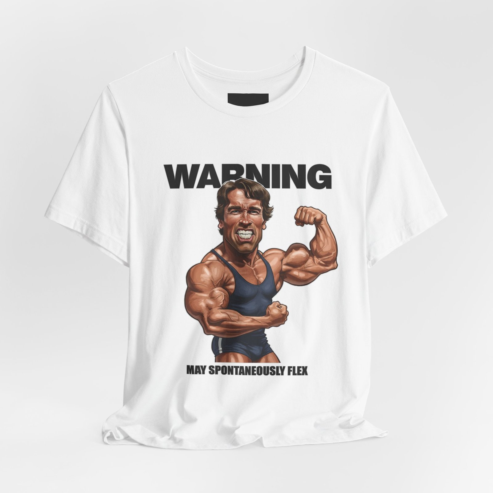 Warning, May Spontaneously Flex: Funny Bodybuilding Tee - Image 3