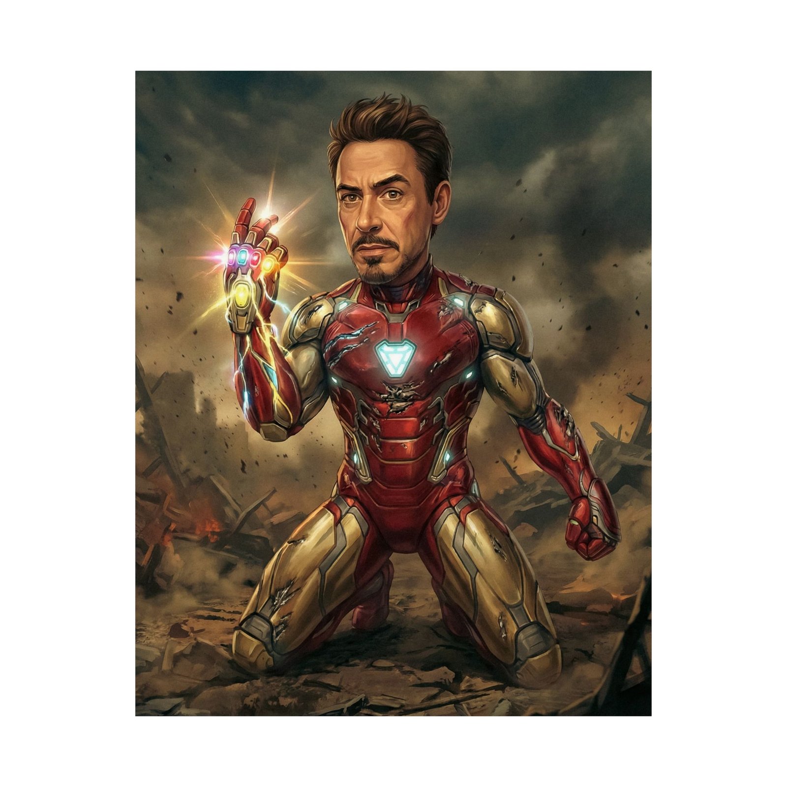 Armored Heros Last Stand: Cinematic Superhero Poster