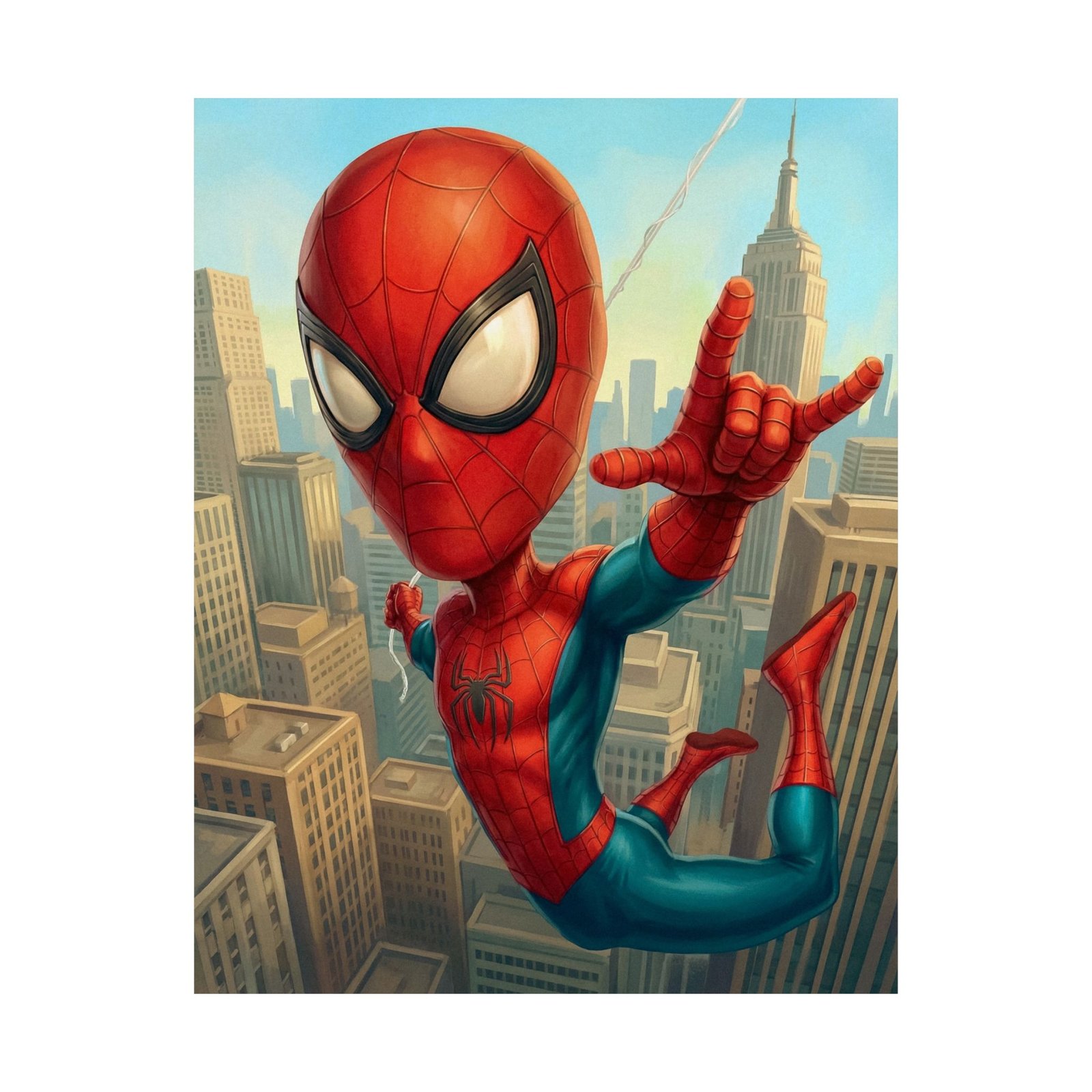 Web Slinger Over the City: Superhero Fantasy Poster - Image 3