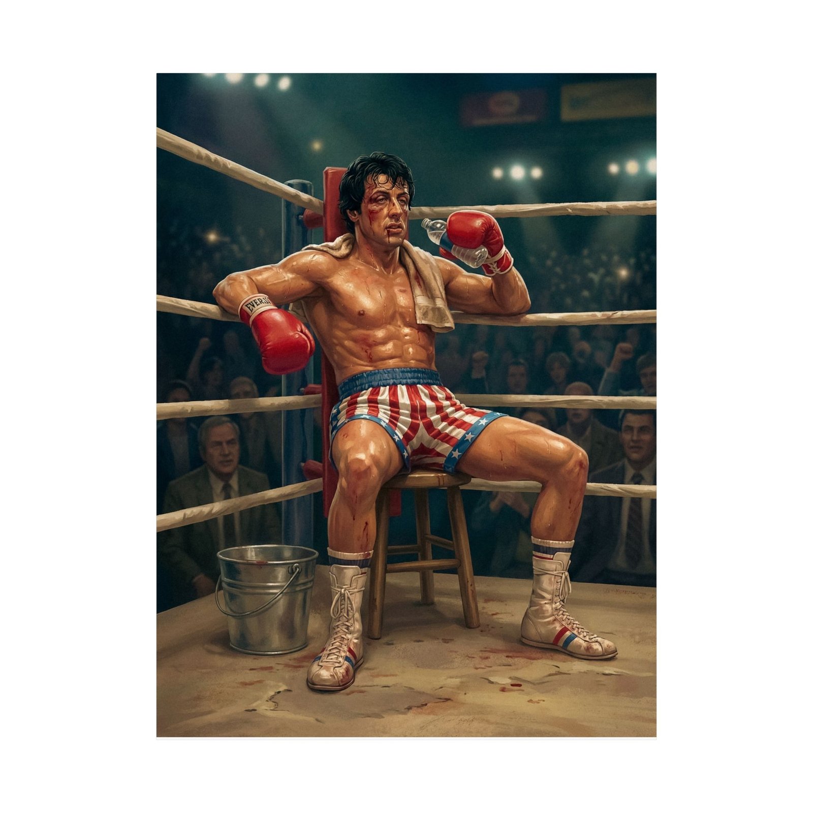 Underdog Fighter Resting in the Ring: Boxing Movie Poster - Image 5