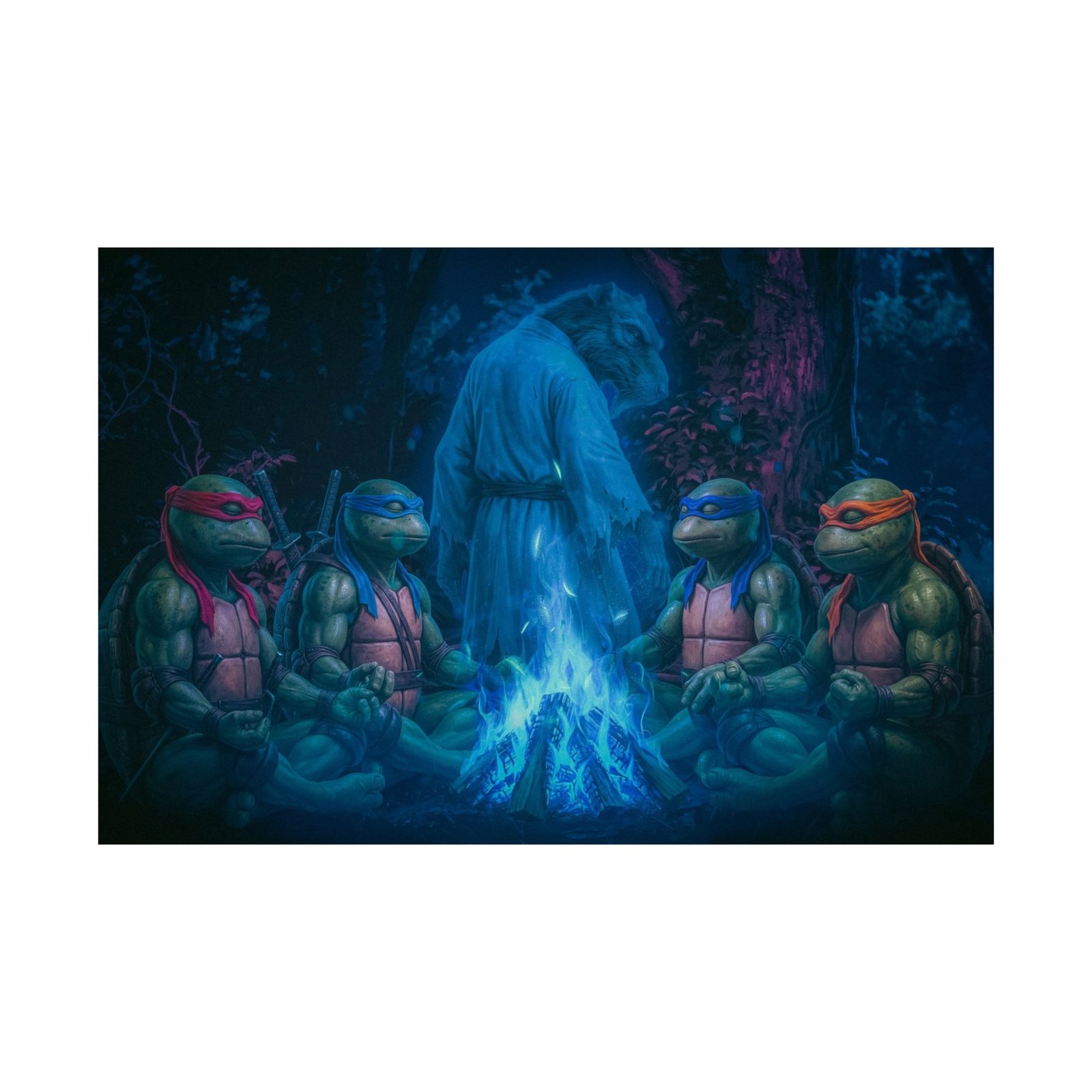 Ninja Turtles Midnight Farewell — Final Fire Edition Horizontal Pop Culture Wall Art
